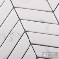 Marble Stone Look Herringbone Glass Mosaic Tile